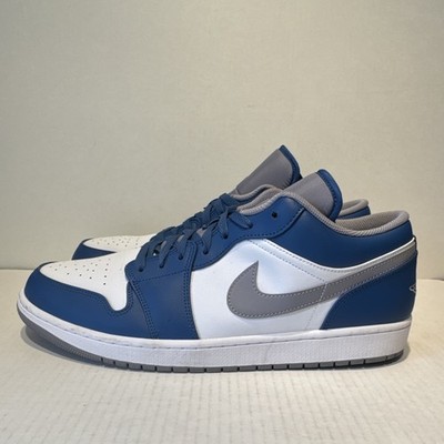 Jordan Air Jordan 1 Low True Blue Cement Grey/White Low Sneaker 553558-412 15M