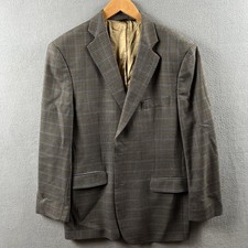 Brooks Brothers 346 Blazer Mens 43R Brown Houndstooth Plaid 100 Wool Jacket