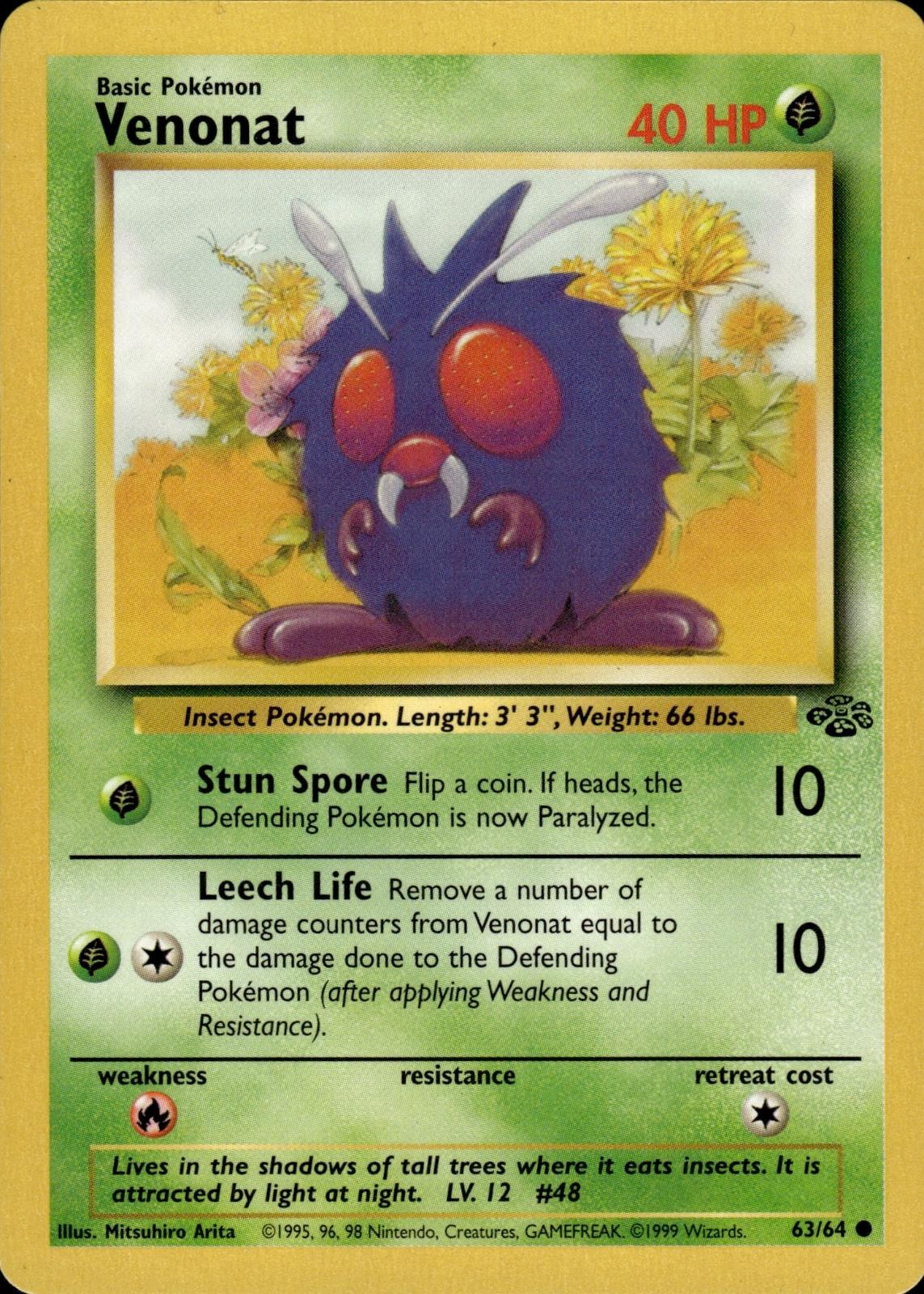 Pokemon Jungle Common Venonat 63/64 - Near Mint (NM)