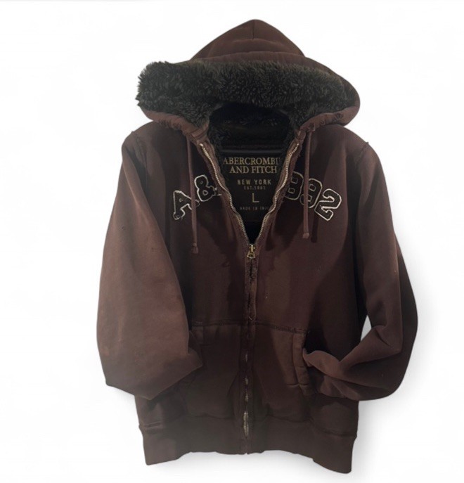 VTG Y2K Rare Abercrombie & Fitch Brown Wolf Jaw Jacket Size Men’s Large