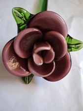 Vintage Art Glass Murano Style 11 Inch Glass Flower