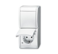 BUSCH JAEGER 2CKA001684A0327 2601/6/20 EW-54 - CEE 7/3 - 2P+E - White - IP44 -