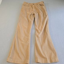 Sedgefield Flare Leg Pants Mens 34x32 Tan Vintage 70s Bell Bottom Cotton USA