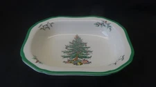Vintage Spode Christmas Tree Oval Bowl 7" by 9 3/8"