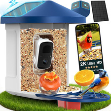 Bird Feeder with Camera with AI Identify 10000 Birds Species, 3 Solar Panels, 2