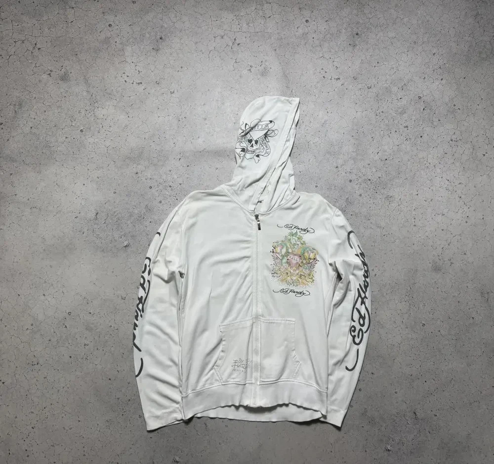 Ed Hardy スカルビーズパーカー ホワイト Ed Hardy Skull White Women's Full Zip Hoodie | eBay