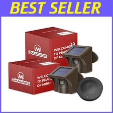 Expandable Wireless Driveway Alarm with Solar Sensors & Multiple Chime Options