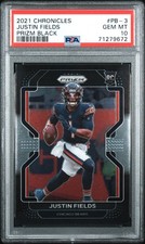 PSA 10 Justin Fields PB-3 Prizm Black Football 2021 Panini Chronicles