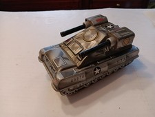 Vintage Hisimo, Tin Litho, Friction Toy, U.S. Army M-105 Tank, Japan