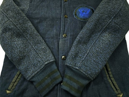*HOT AUTHENTIC Men's DIESEL VARSITY SPORTS BOMBER LINED NAVY Blue WOOL Jacket XS - Picture 12 of 17