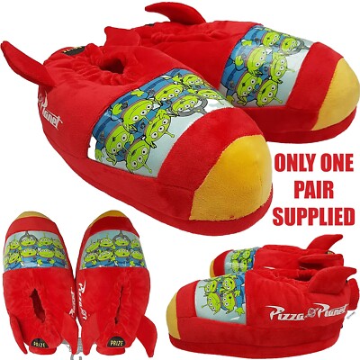Disney Store Pizza Planet Rocket Slippers Toy Story Soft Plush