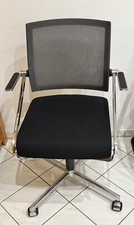 Viasit Designer Bürodrehstuhl Konferenzstuhl Aluminium Netzrücken Schwarz Grau