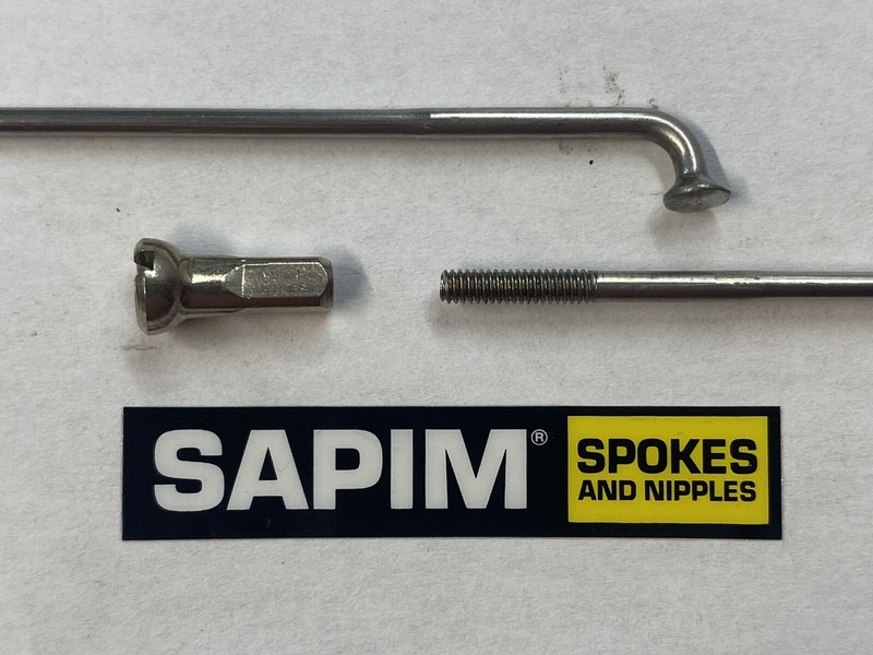 PACK OF 6 - SAPIM RACE Double BUTTED J-Bend Spoke & Nipple 14G/15G & 12mm Nipple