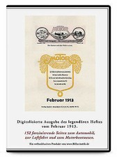 CD Panhard-Blockmotor Kleiner F.N.-Vierzylinder MOTOR Februar 1913 Gerahmt