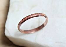 Copper Ring Stackable Hammered Rings band Size 14.5 Wedding Ring 3mm width