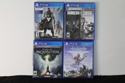 PS4 games--Rainbow Six Siege; Destiny; Dragon Age Inquisition; Horizon Zero Dawn