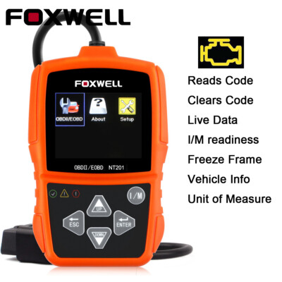 Foxwell NT201 OBD2 Scanner EOBD Code Reader Car Diagnostic Tool Automotive Scan