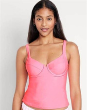 Old Navy L 3 pc SwimSuit Set Pink Underwire Tankini  2 Bikini Bottoms