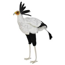 BH7639 HANSA Secretarybird 59 Real Animal Plush Toy Acrylic White Black crest