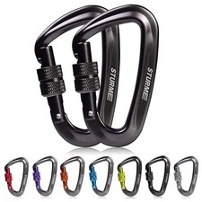 Heavy-Duty Aluminium Carabiner Clip 12KN Spring Snap Link for Hammocks Black