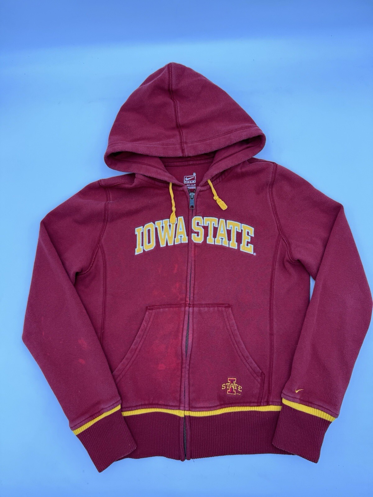 SACAI X NIKE Nike Team Iowa State Cyclones Full Zip Felpa con Cappuccio Youth Small (4 6) Giacca Rossa NCAA