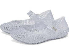 Mini Melissa Campana Papel Flat Girls US 11 Silver Round Toe Mary Jane ZOGG387