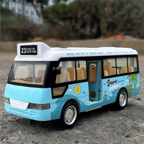 Mini Shuttle Bus Toy Model Play Vehicle with Sound and Light Kid Boys Girls Gift - Picture 1 of 7