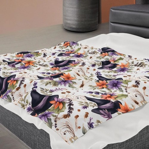Floral Watercolor Witch Blanket Velveteen or Sherpa: Whimsical Goth by Durazza - Picture 6 of 11