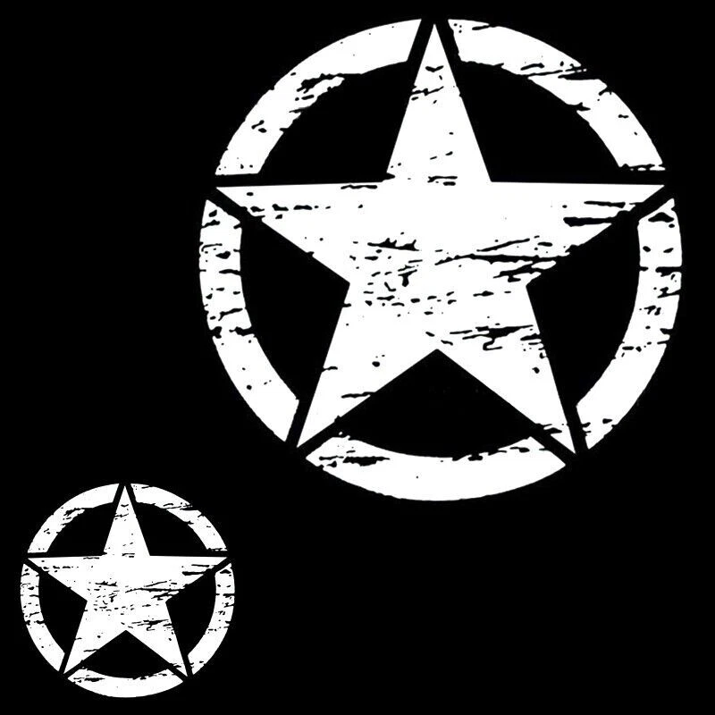 2 calcomanías de vinilo calcomanía de estrella del ejército militar envejecido de EE. UU. capó puerta de techo U Foto 4 de 4