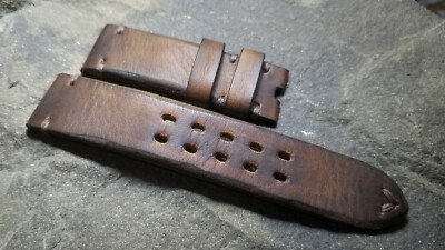 23mm, for U-Boat Unicum, handmade watch strap, waxed leather vintage look