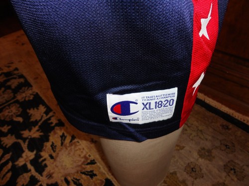 Vintage 96 Blue Champion USA Basketball Olympic Dream Team Jersey Youth XL 18-20 - Picture 8 of 9