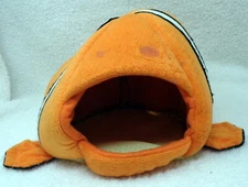 Orange Nemo Fish Small Pet House + Bed Cushion