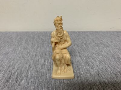 Vintage A. Santini 3  Michelangelo Horns of Moses Resin Sculpture Figurine
