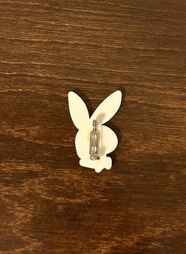 Vintage 1970s Playboy Bunny Members Club Pink Plastic Lapel Pin Retro EUC - Picture 2 of 4