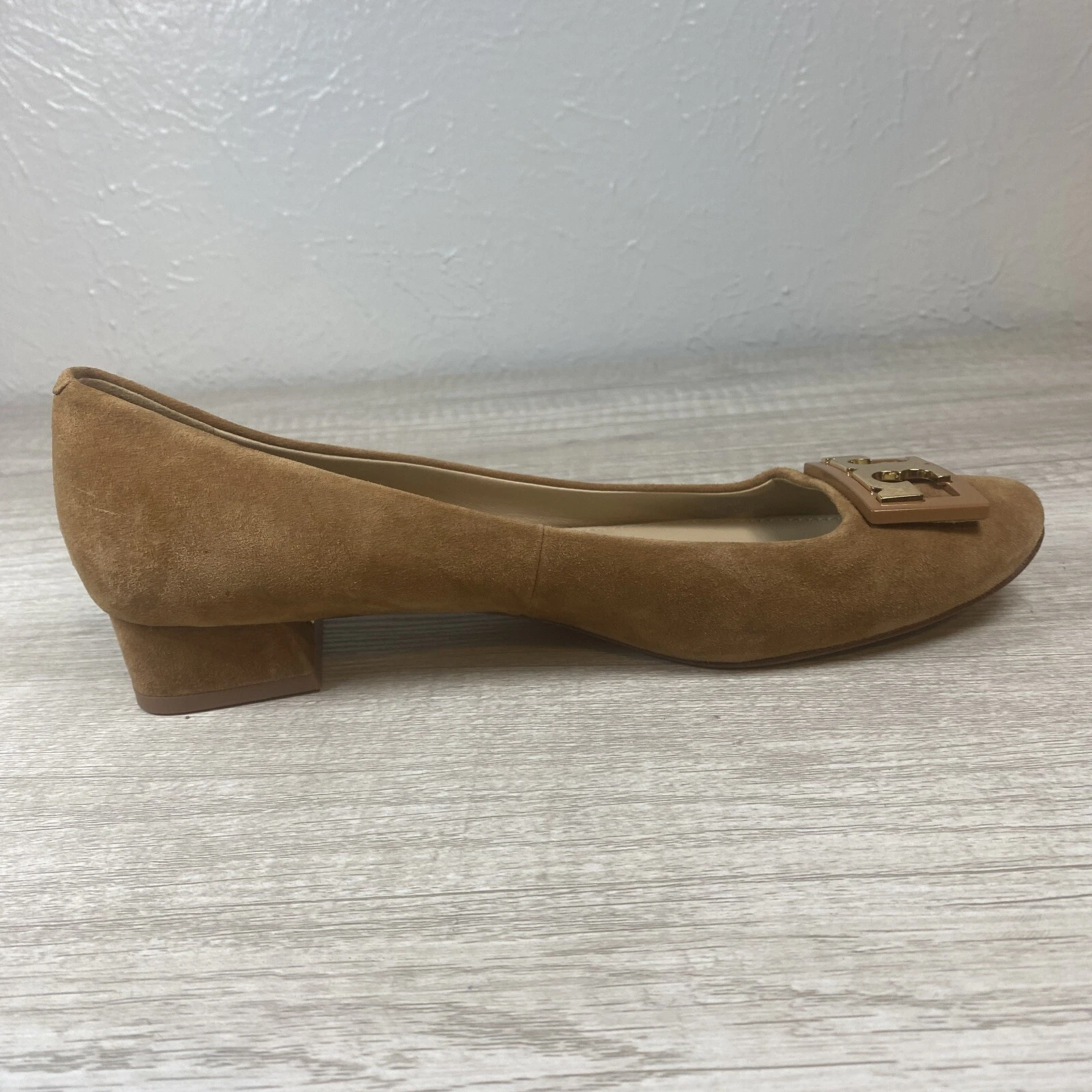 Tory Burch Gigi scamosciato punta tonda tacco a gattino donna taglia 8