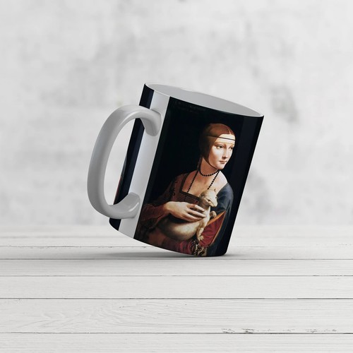 Leonardo da Vinci: The Lady with the Ermine. Fine Art Mug/Cup. Ideal Gift Coffee - Picture 2 of 2