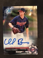 CHARLIE BARNES 2017 BOWMAN CHROME ROOKIE 1st AUTO AUTOGRAPH Minnesota Twins