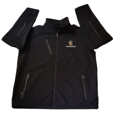 Port Authority Jacket Black Soft Shell Fleece Lined Full Zip Large Mortons Salt