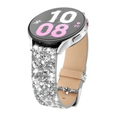 20mm Bling Leather Watch Band for Samsung Galaxy Watch Active 2 Band 40mm 44mm