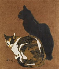 Théophile-Alexandre Steinlen : Two Cats : Archival Quality Art Print