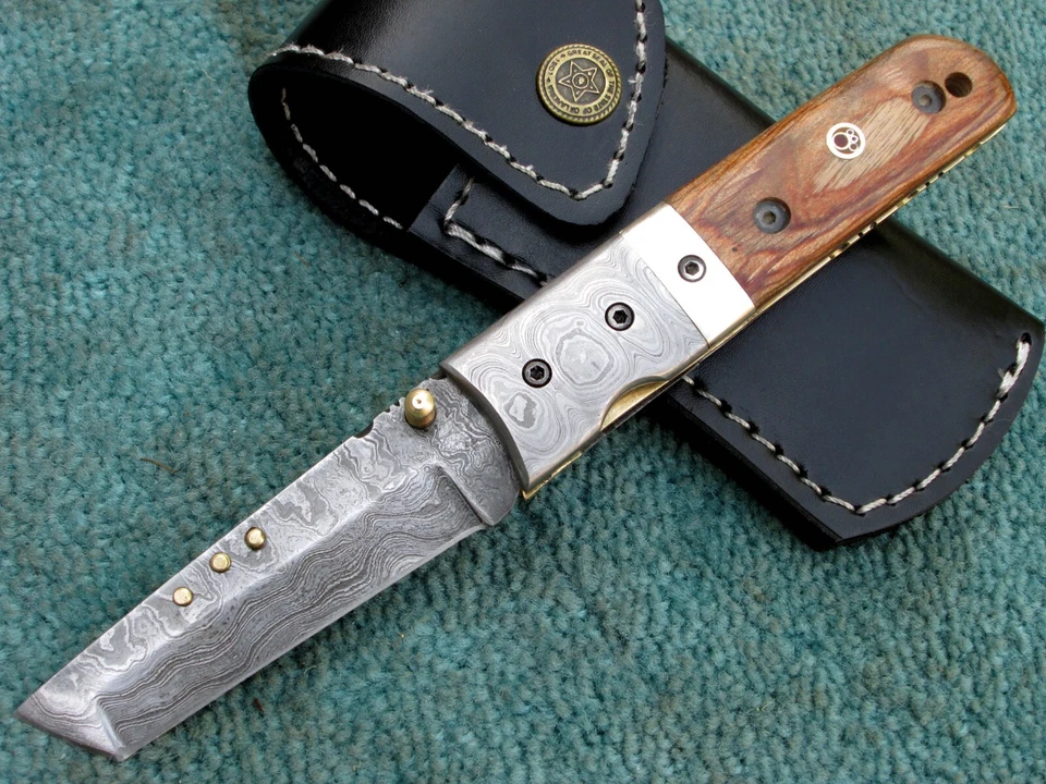 Hand Made Tanto Blade Folding Knife ,Superior Damascus Steel Tanto Folding Knife - Image 4 of 4