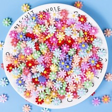 100 Mixed Color Flatback Resin Daisy Flower Cabochons 13mm Flatback Charms Craft