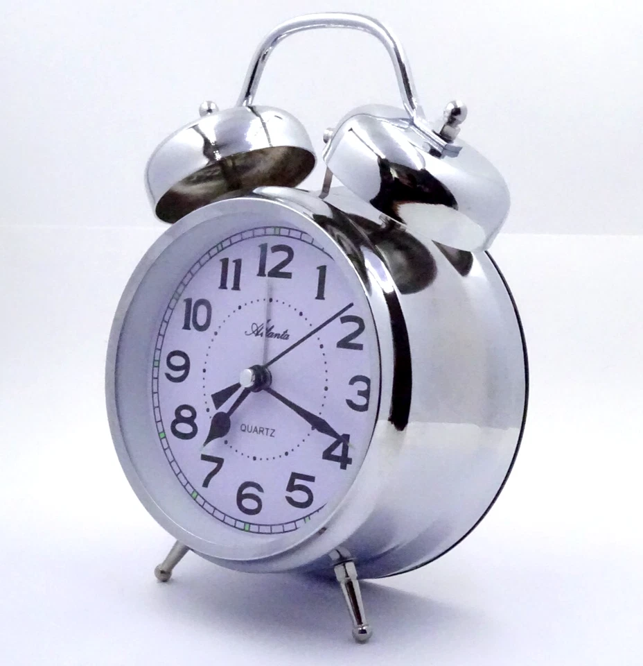 Atlanta Glocken Wecker Laut Quarz Licht Nostalgisches Ticken 9x14 cm Retro 1646 - Bild 2 von 4