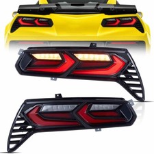 VLAND Red Led Tail Lights For Chevrolet Corvette C7 2014-2019 W/Animation Pair