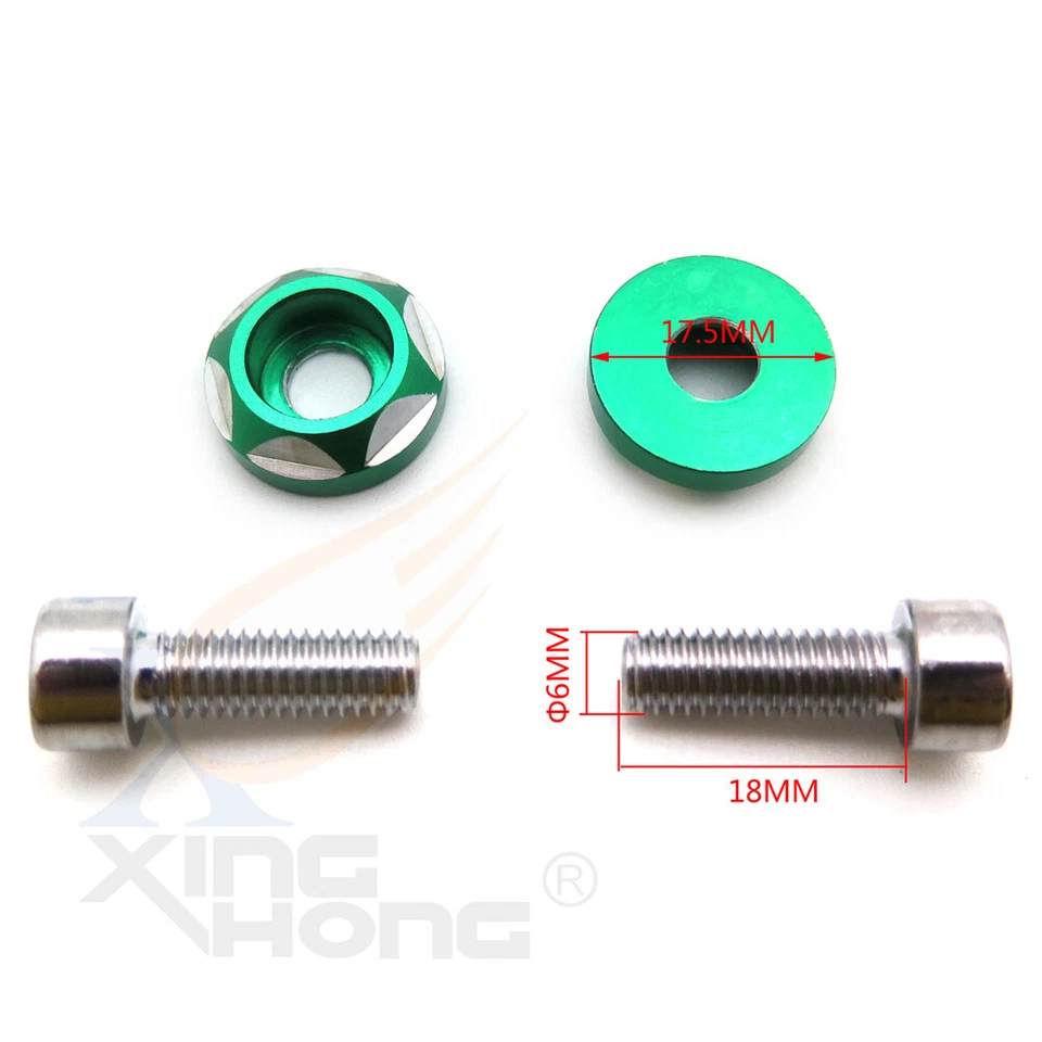 Diâmetro de rosca 6mm 4 peças parafusos VERDES parafusos de placa decorativa para motor de carro - Imagem 4 de 4