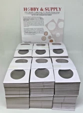 600 Premium H&S 2x2 in Cardboard Coin Flip Mylar Half Dollar 31.5mm Size