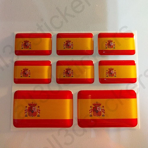 Sticker Spain Resin Domed Stickers Spain Flag 3D Vinyl Adhesive Decal Car