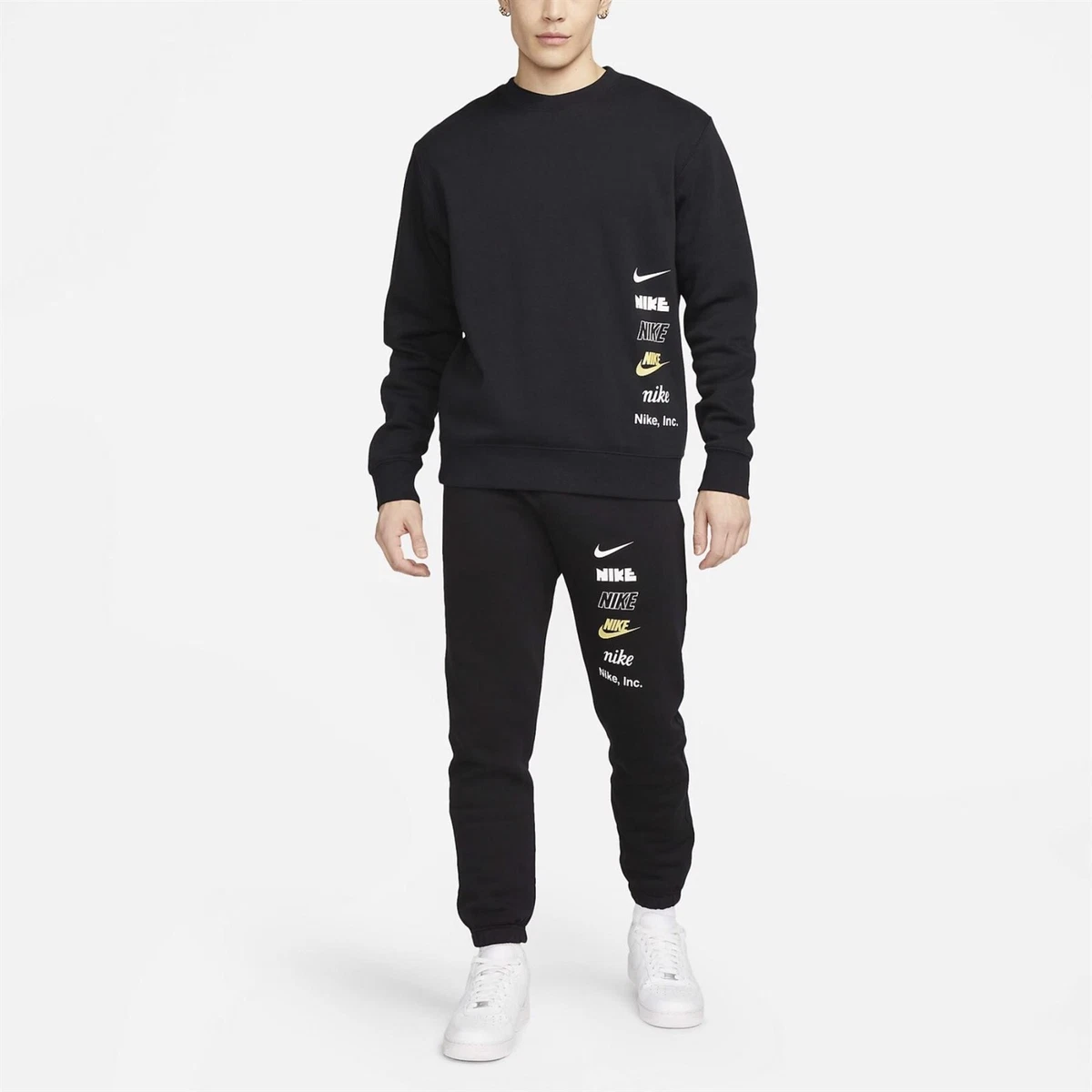 Nike Air Multi Logo Tapered Sweat Suit Jogginganzug Anzug Hose Set Fußball Sport