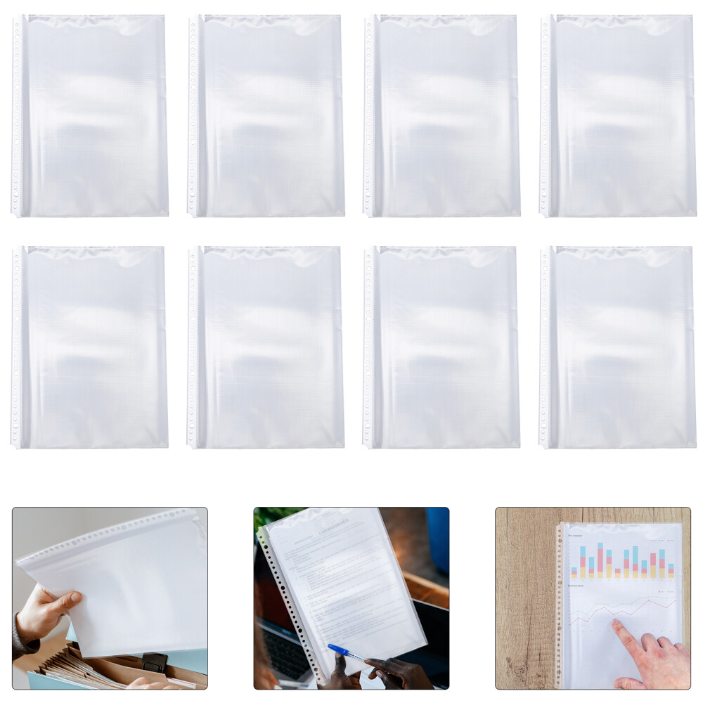 100 Pcs Paper Protectors Clear inside Folder Hole Binder Pockets Office