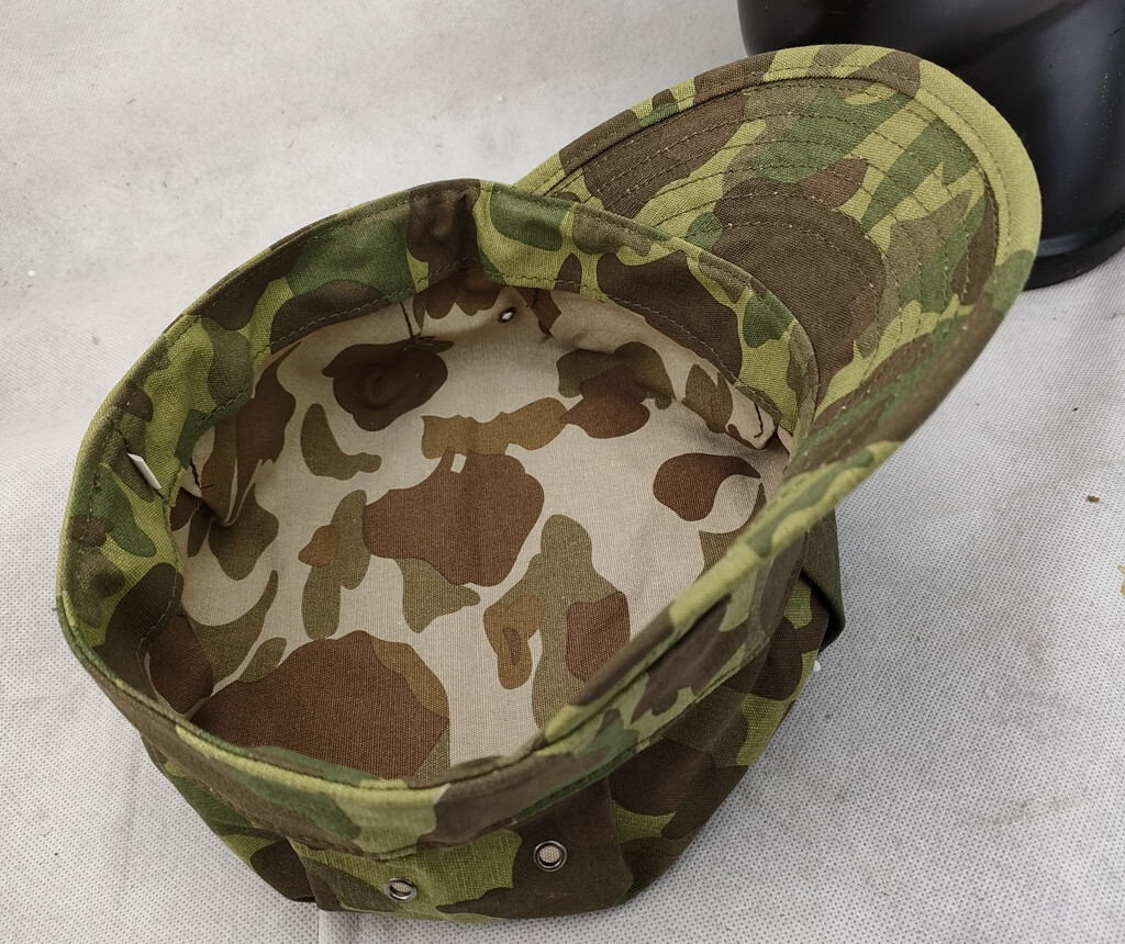 WW2 US HBT UTILITY CAP VINTAGE USMC CAMOUFLAGE MARINE CORPS FIELD HAT ...